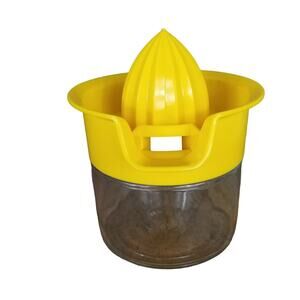 Vintage Gemco Juice Juicer Orange Lemon Citrus Reamer Squeezer Jar Glass 2-piece